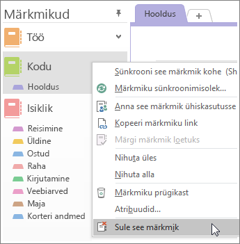 Kuvatõmmis OneNote 2016 märkmiku sulgemisest