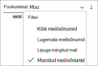 Mainitud meilisõnumite filtreerimine Outlooki Windowsi versioonis