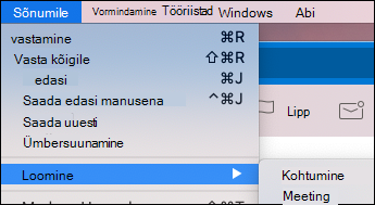 Outlook for Maci meilisõnumist sündmuse loomine.