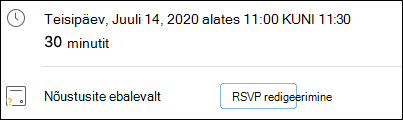 RSVP redigeerimine sündmusest.