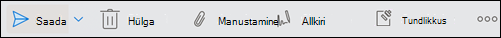 Tundlikkuse menüü tööriistaribal.
