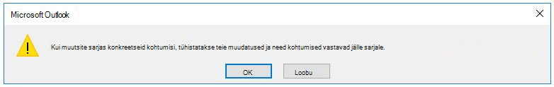 Dialoogiboks, mis selgitab, mis juhtub kindlate kohtumistega.