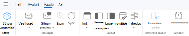 View tab on the new Outlook for Windows