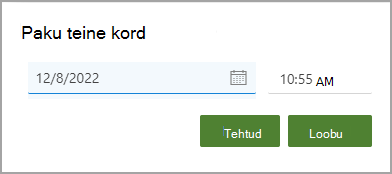 Kuupäeva- ja kellaajasuvandid jaotises Paku uus kellaaeg.