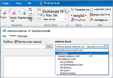After you import your Gmail contacts, you can find them in Office 365 by selecting the Address Book