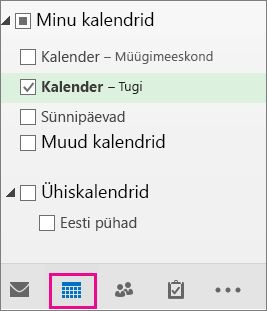 Valige kalendrivaade