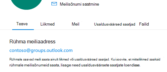 Usaldusväärsete saatjate lisamine Outlook.com rühma.