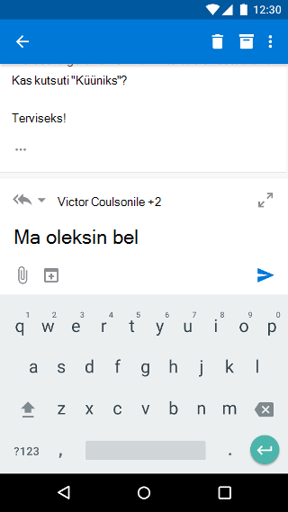 Meilisõnumi koostamine Outlook Mobile'is