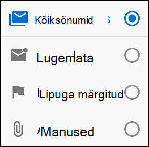 Sõnumite filtreerimisviisi valimine