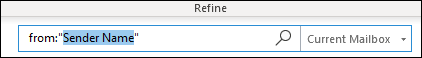 Search by sender name