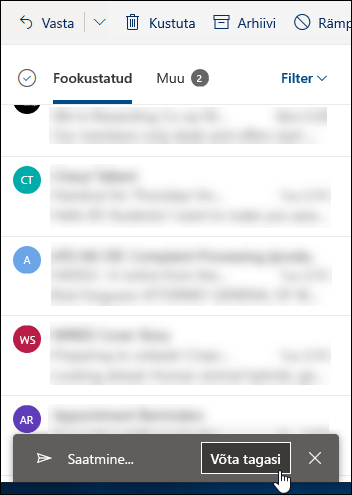 Võta saatmine tagasi