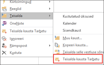 Teisalda tarbetu meili kausta
