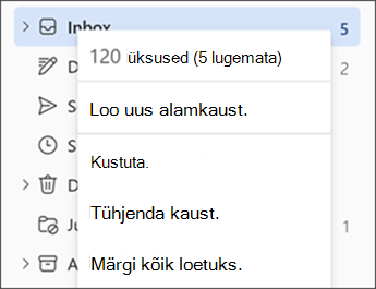 Screenshot showing the menu when right-clicking a folder