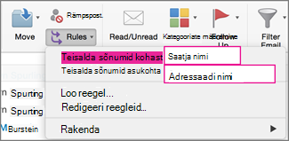 Rules: Move messages...