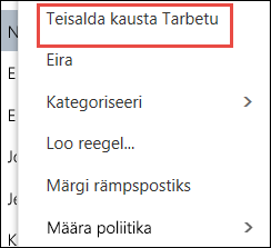 Teisalda tarbetu meili kausta