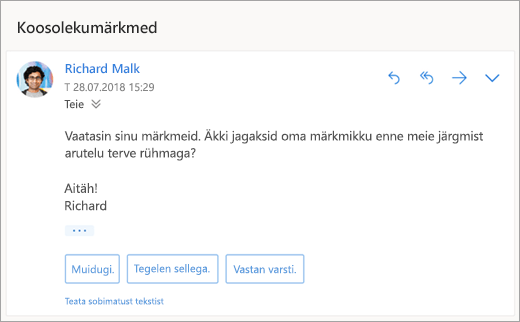 Kuvatõmmis soovitatud vastustest