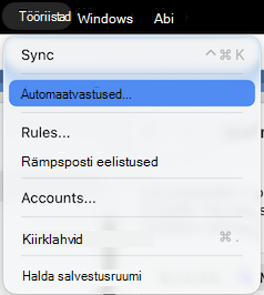 Tools menu Automatic Replies