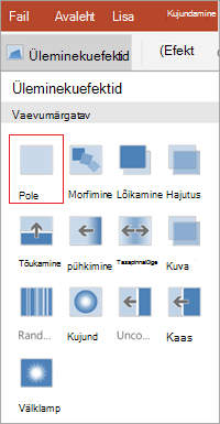 Üleminekute eemaldamine