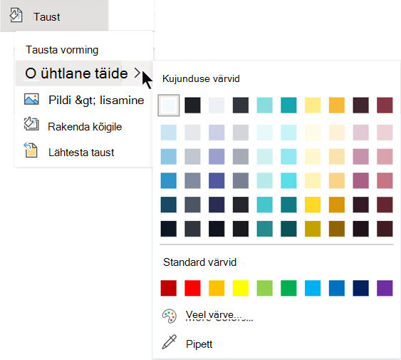 Tausta vormindamine värviga.