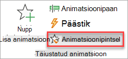 Kust leida menüüs Animatsioonid nuppu Animatsioonipintsel.