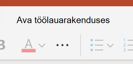 Avamine rakenduses PowerPoint
