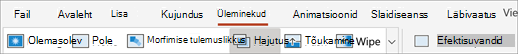 Menüü Üleminekud