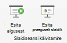 Kuvatõmmis slaidiseansi esitamisest alates algusest või praeguselt slaidilt.