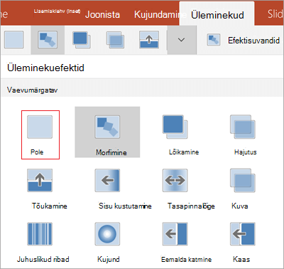Üleminekute eemaldamine