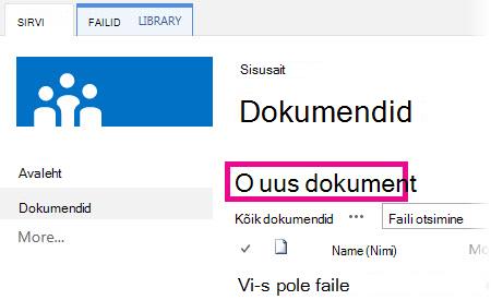 Klõpsake failide lohistamiseks teeki käsku Lisa