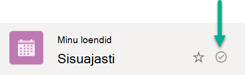 See sümbol näitab, et loend on pilvsalvestusruumi ja Windowsi seadme vahel sünkroonis.