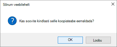 Lingi eemaldamise kinnituse dialoogiboks