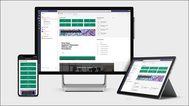 Example of Staff home page on multiple devices