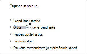 Esile tõstetakse loendi sätete dialoog kuus suvandiga „Kustuta see loend“