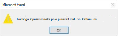 Office'is pole piisavalt mälutõrget