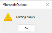 Outlooki toimingu nurjumise tõrge