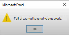 Kaitstud vaate faili tõrge Office'is