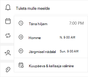 Remind me selected with the option to choose Later today, Tomorrow, Next week or Pick a date & time
