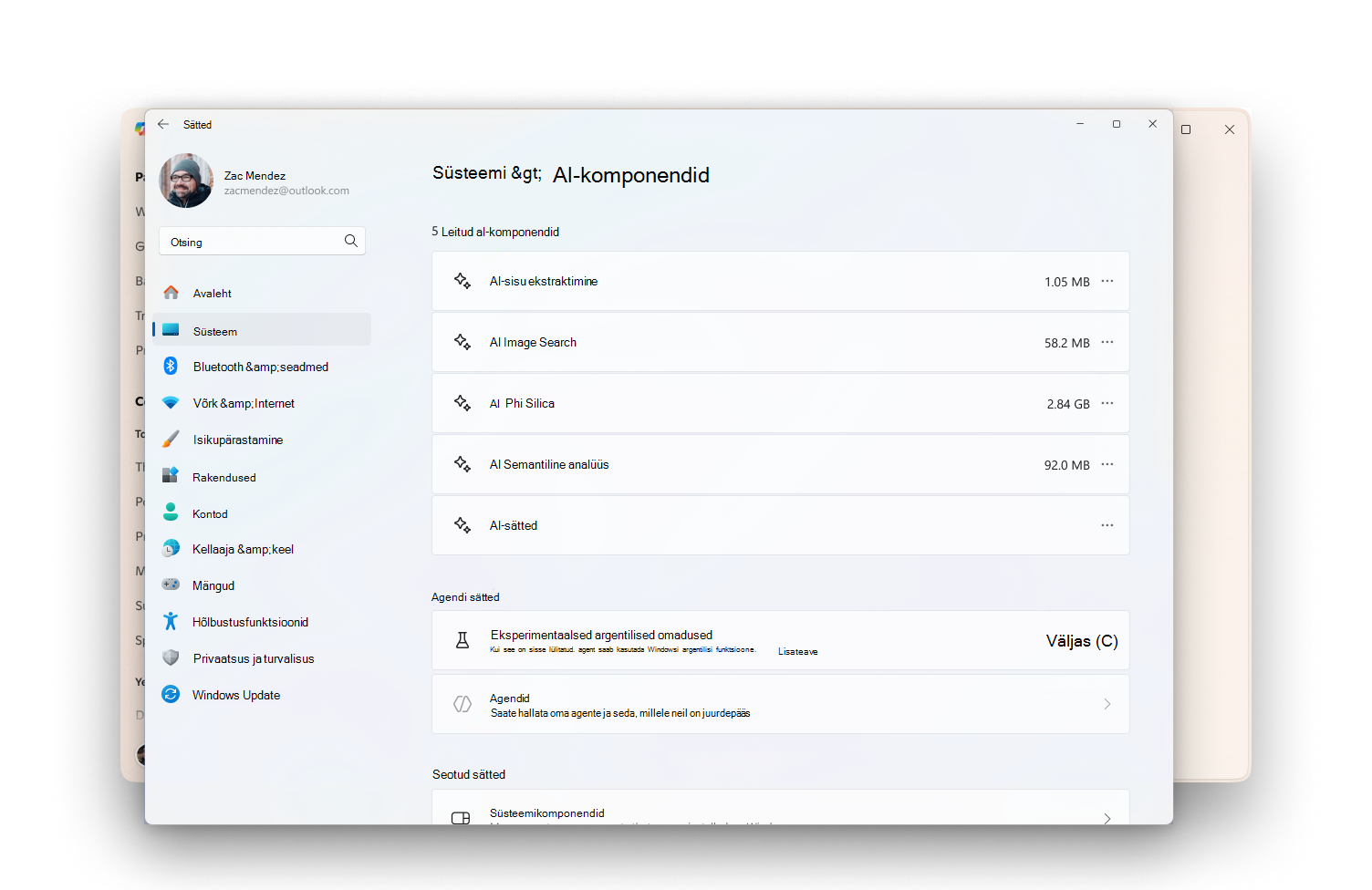 Eksperimentaalse agendifunktsiooni säte