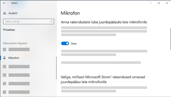 Mikrofoni sätted