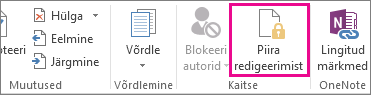 Menüü Läbivaatus nupp Piira redigeerimist