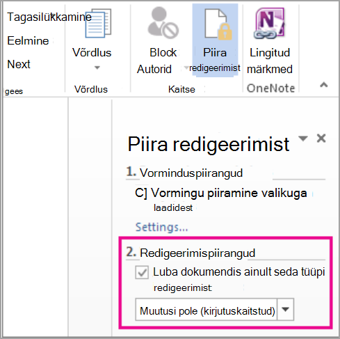 Piira redigeerimist: ainult luba