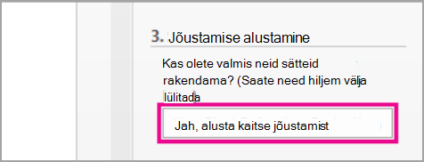 Jõustamise alustamine