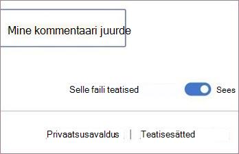 Teatiste sisse- või väljalülitamine