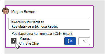 Ülesande määramise märkeruut