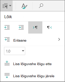 Lõiguvahesuvandid