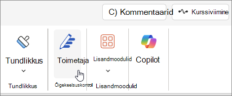 menüü Word