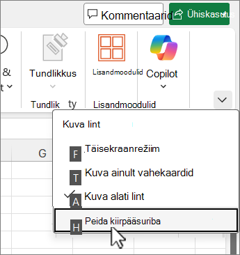 Keyboard command to hide the Quick Access Toolbar