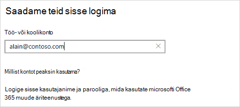 Võimaldab teid sisse logida
