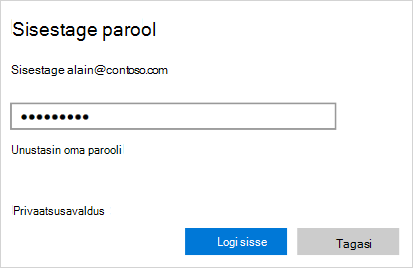 Parooli sisestamise kuva