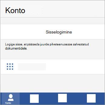 Logige sisse oma Microsofti kontoga või Office 365 töö- või koolikontoga.